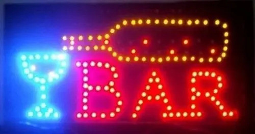 Cartel Led Bar C/b- Abierto Cafe Piza Panchos Oferta X 10 0