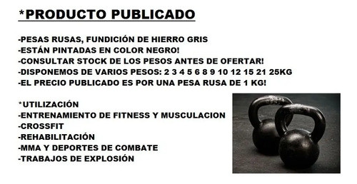Pesas Rusas De Fundicion, Kettlebell X Kg, Crossfit, Fitness 1
