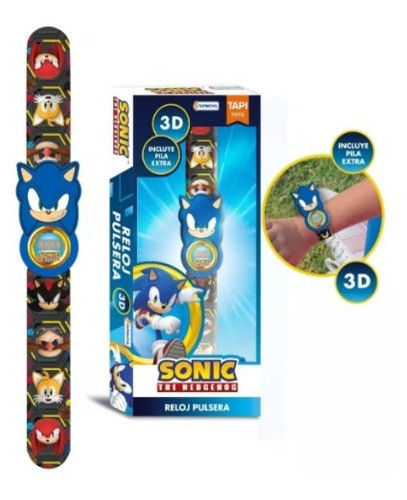 Sonic - Reloj Pulsera Con Personaje 3d 0