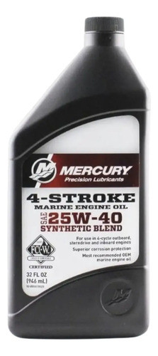 Aceite De Motor Mercury 25w40 4 Tiempos Semi Sintetico U.s.a 0