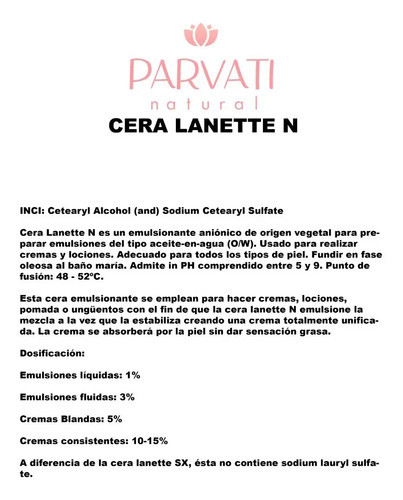 Cera Lanette N 500 Grs 1