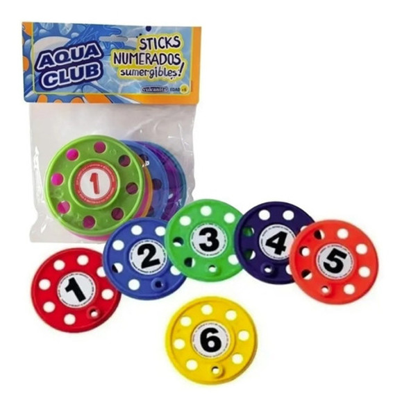 Discos Numerados Sumergibles Agua 10 Cm Aqua Club Playking 0