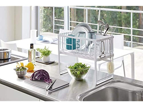 Yamazaki Home Escurridor De Platos Ajustable De Dos Niveles 1