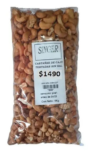 Castañas De Caju Tostadas Sin Sal 1kg 0