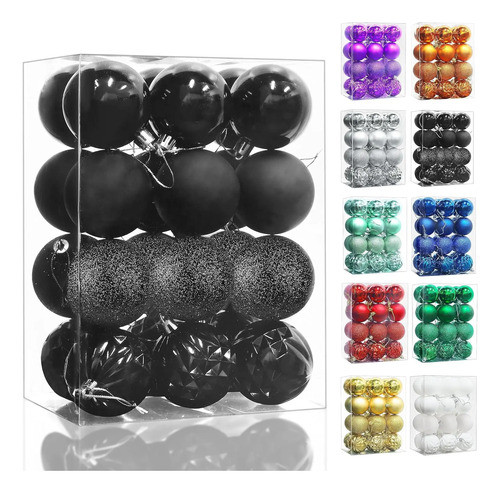 Bolas De Navidad Para Decoracion Pack 24u. De 6cm. - Negro 0