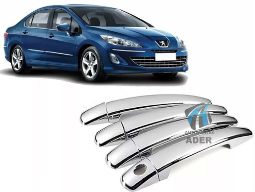 Kit 4 Cubre Manijas Cromadas Peugeot 208 308 408 1