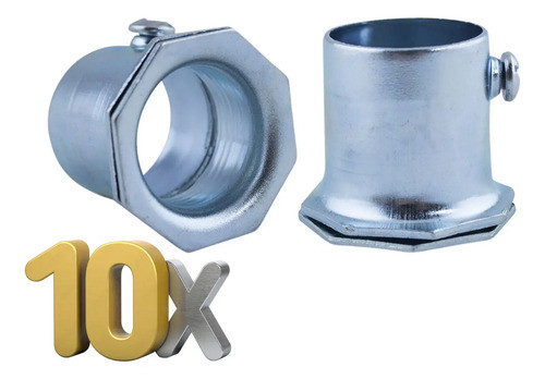 Conector 3/4 Chapa De Hierro Zincado Delga X10 Unidades 0