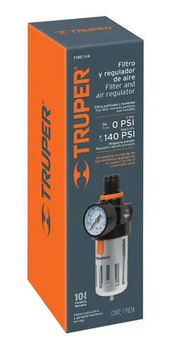 Filtro Y Regulador De Aire 1/4 Truper Para Compresor 1