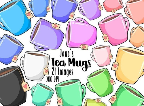Cliparts Imagenes Png Tazas De Te Colores Pasteles Mod Jk68 0