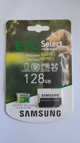 Tarjeta De Memoria Sd Samsung   Evo Plus 128 Gb C/adaptador 0