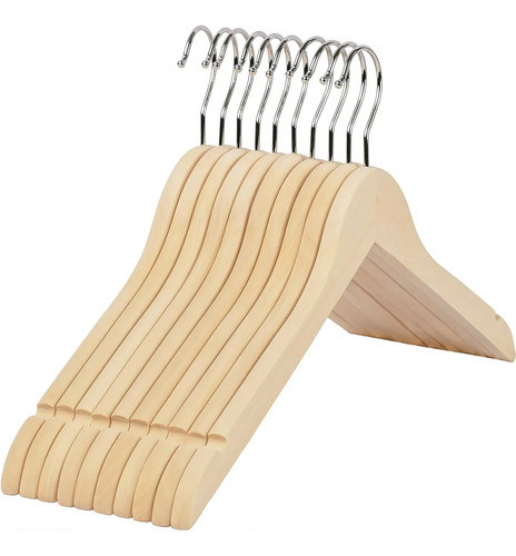 Perchas Madera Maciza Natural Premium 10 Unidades Natural 0