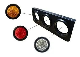Faro Trasero Led Redondo Universal Ambar Giro 24v 1