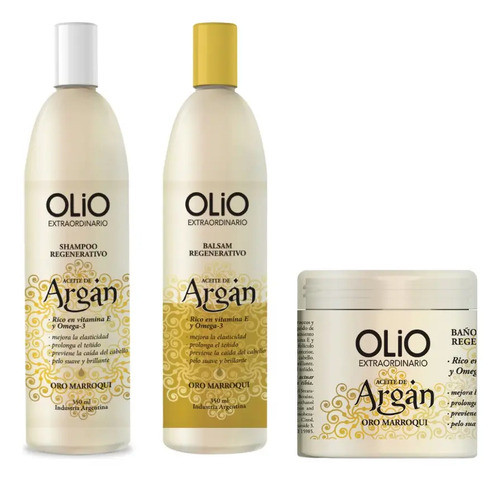 Shampoo + Acondicionador + Baño De Crema Olio Argán Regenera 0