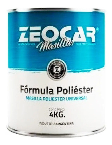 Masilla Plastica Poliester Universal Secado Rap Zeocar 4 Kgs 0