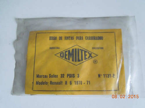 Juego De Juntas De Carburador Renault 6 1