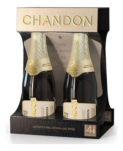 Chandon Extra Brut Mini X 187cc, 6 Pack De 4 Botellas C/u 1