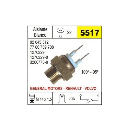 Bulbo Electroventilador Termocontacto Renault Trafic Volvo 1