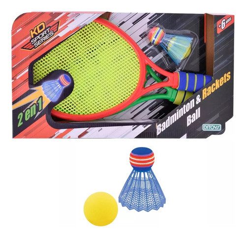 Set Raquetas Badminton Tenis 2 En 1 Ditoys Original Infantil 0