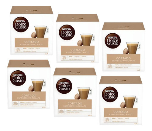 Dolce Gusto Cortado Espresso Nescafe 16 Capsulas X6 0