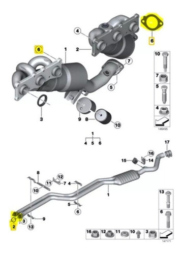 Juntas Escape Para Bmw Serie 3 E91 325i N52n 1
