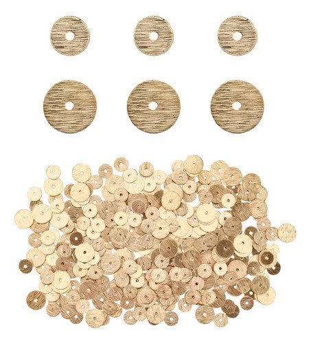 Cuentas Planas De Metal Para Hacer Bijou 6- 8mm 400u Dorado 0