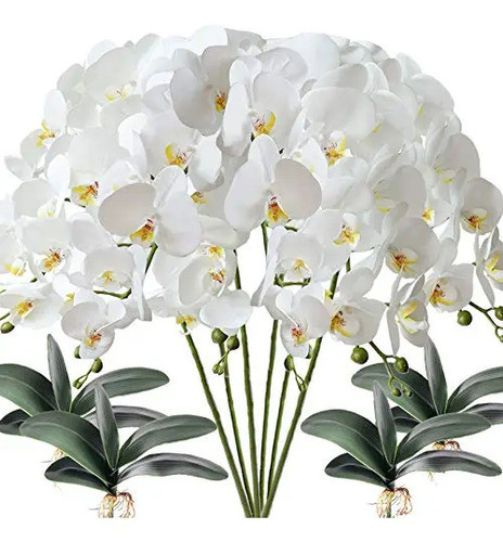Fagushome 6 Piezas De Flores De Phalaenopsis Artificiales Co 0
