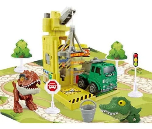 Juguete Dinosaurio Grúa Automática 2 Dinos Piedras Y Camión 1