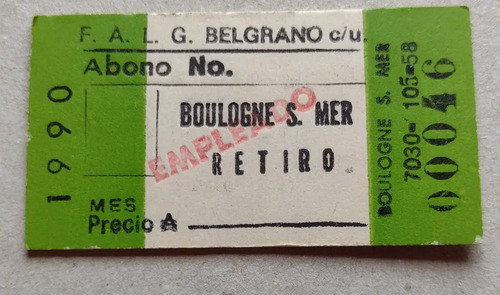 Boleto Abono De Tren Para Empleado A Boulogne Sur Mer 0