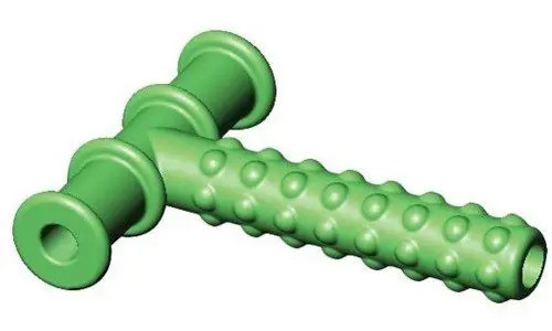 Masticable Tubo Knobby Textura Verde 0