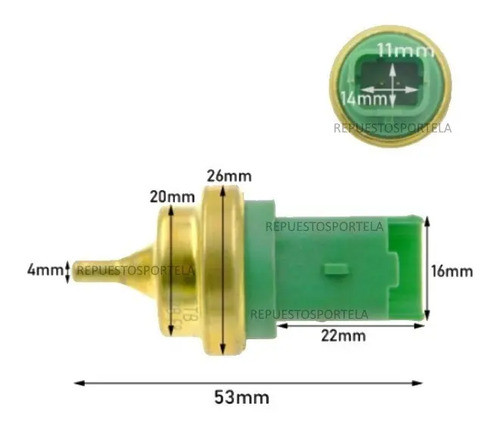 Bulbo Sensor De Temperatura Peugeot 308 408  1.6 16v 2.0 16v 1