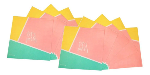 Servilletas De Papel Hexa Pastel X 12 Un. Cotillon 0