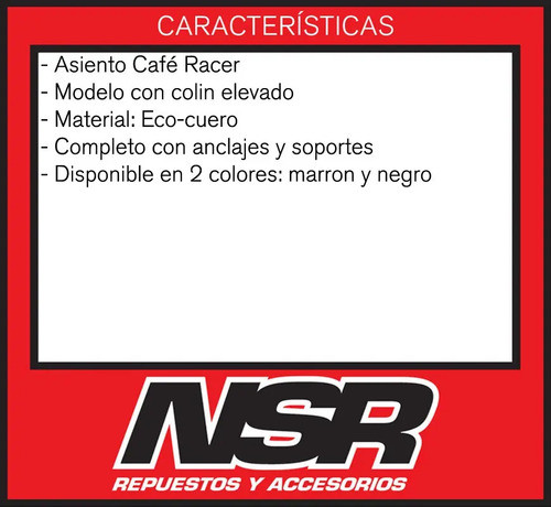 Asiento Recto Tracker Cafe Racer Soporte Universal Nsr Motos 1
