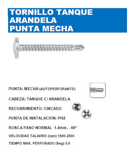 Tornillo Autoperforante T1 8x1/2 Mecha - Raptor 100unidades 1