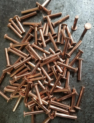 Remache Cobre Macizo 3 X 12 Mm Golpe Macizo X 50 Unidades 1