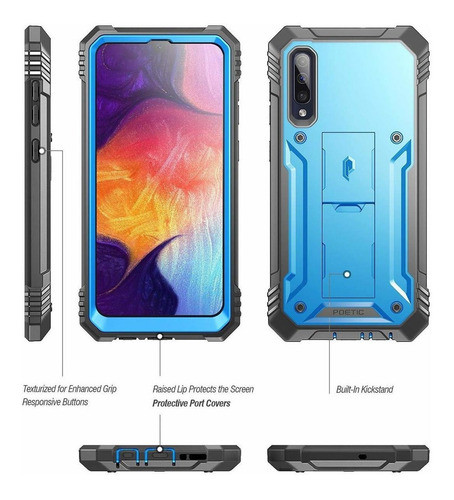 Funda + Vidrio Para Samsung Galaxy A50 Con Pie Poetic [kw] 1