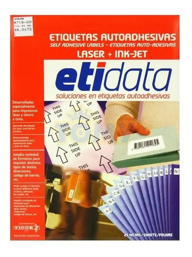Hoja Blanca Autoadhesiva A4 Laser+ink-jet (x25) 8750 Etidata 0