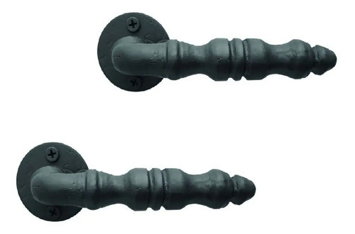 Manija De Hierro Rustica Inglesa  Doble Balancin Negro 0