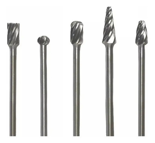 Set 5 Lima Rotativa Tungsteno 9.5x16x6x166 Aluminio Endmill 0