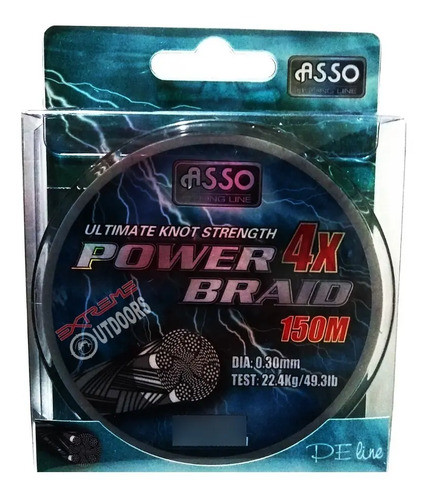 Multifilamento Asso 0,30 Mm 150 M 22,4 Kg 49,3 Lb 4 Hebras 0