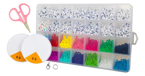 Kit Armado De Pulseras Incluye Tanza Mostacillas Y Tijera. 0