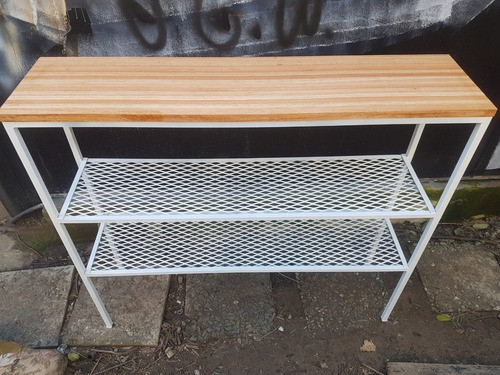 Mesa De Arrime Auxiliar Con Estantes Industrial Finger Wazu 0