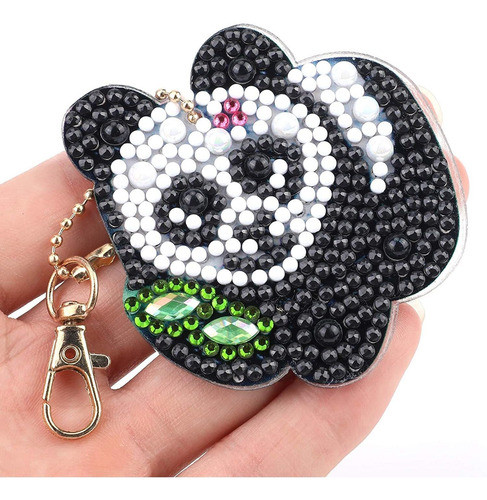 Kit Pintura Con Diamantes 5d Oso Panda Llavero 5 Unidades 1