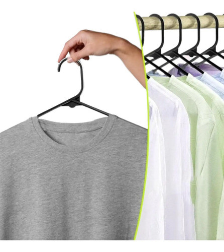Pack De Perchas X 6 Unid Plásticas Organizadoras Para Ropa 0