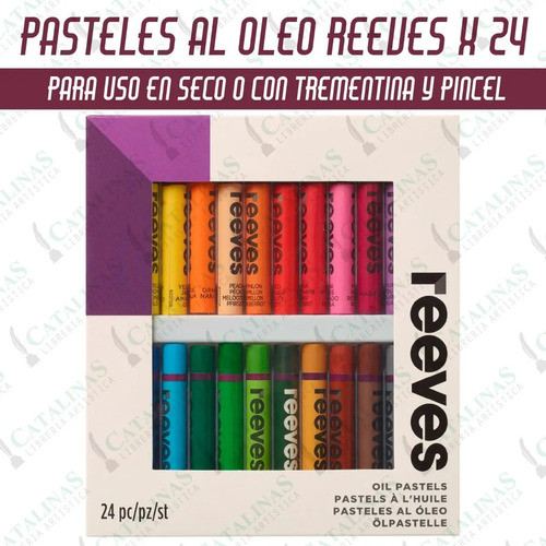 Reeves Set Pastel Al Oleo Largos X 24 Colores. Microcentro 0
