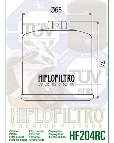 Filtro Aceite Yamaha Fz6 S2 Hiflo 07 09 Hf204 Racing Ryd 1