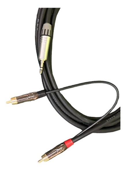 Cable Audio 2 Rca A Min Plug Stereo 4 Mts Pro Celular Pc 1