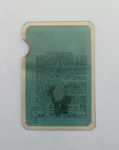 Carnet Abono Ferrocarril Mitre F.c.g.b.m. 1965 1
