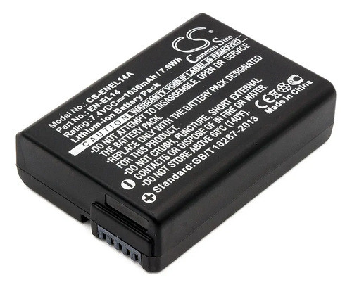 Bat En-el14a 1030 Mah Para Nikon D3200 D5200 D5300 D3400 1