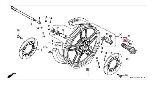 Engranaje Velocimetro Honda Cbx750 Original Japon E4 0