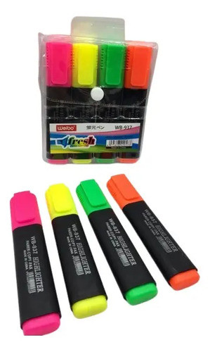 Marcadores Resaltadores Pack X4 Varios Colores 0